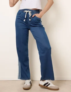 Side Stripe Jeans With Drawstring