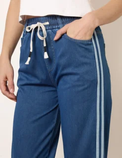 Side Stripe Jeans With Drawstring
