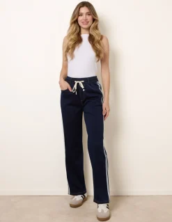 Side Stripe Jeans With Drawstring