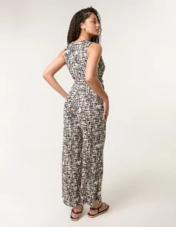 Sleeveless Belted Jumpsuit