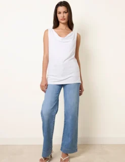 Sleeveless Cowl Neck Viscose Jersey Top