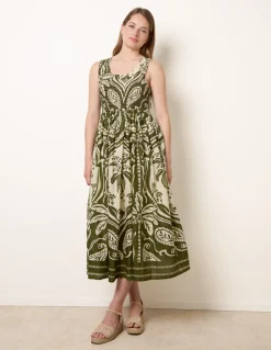 Sleeveless Shirred Dress
