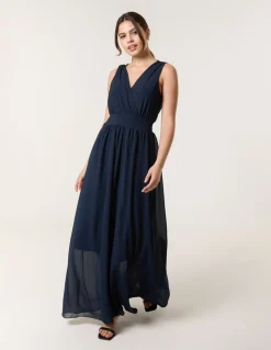 Sleeveless Wrap Front Maxi Dress