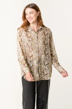Snake Print Long Sleeve Shirt