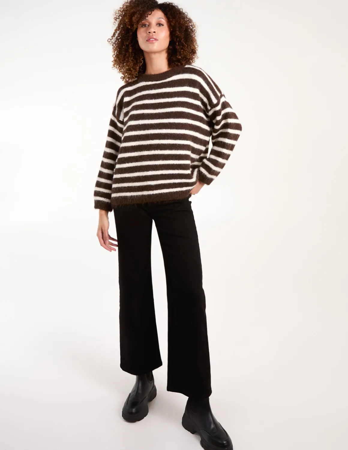 Soft Knit Round Neck Stripe Jumper