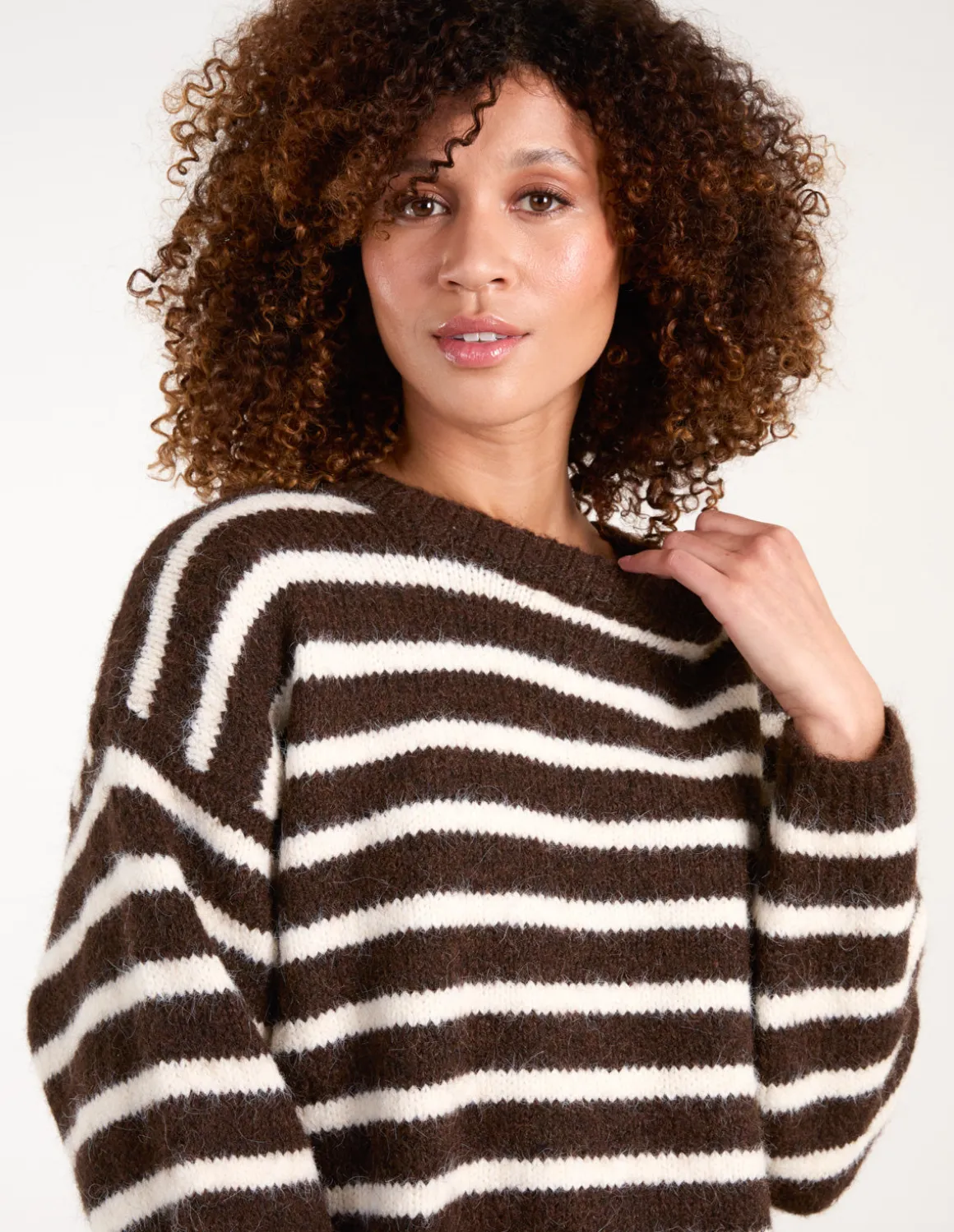 Soft Knit Round Neck Stripe Jumper