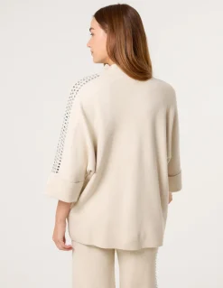Square High Neck Rhinestone Jumper