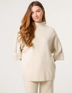 Square High Neck Rhinestone Jumper