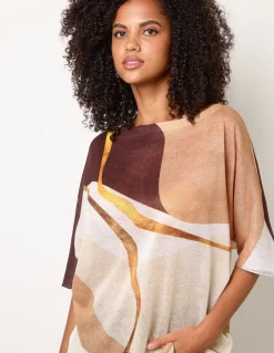 Striking Watercolour Fine Knit Abstract Top