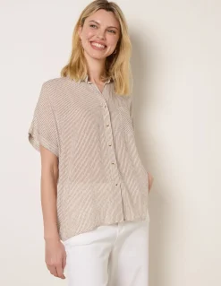 Stripe Button Front Shirt