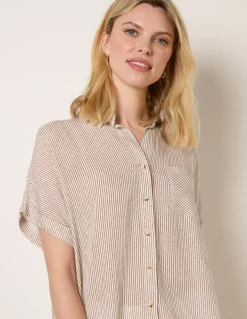 Stripe Button Front Shirt