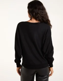Striped Diamante Batwing Jumper