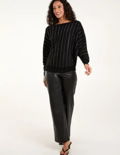 Striped Diamante Batwing Jumper