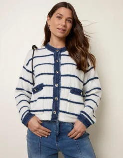 Stripe & Denim Cardigan