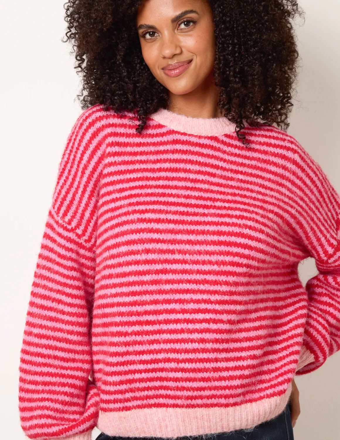 Striped Round Neck Knit Jumper