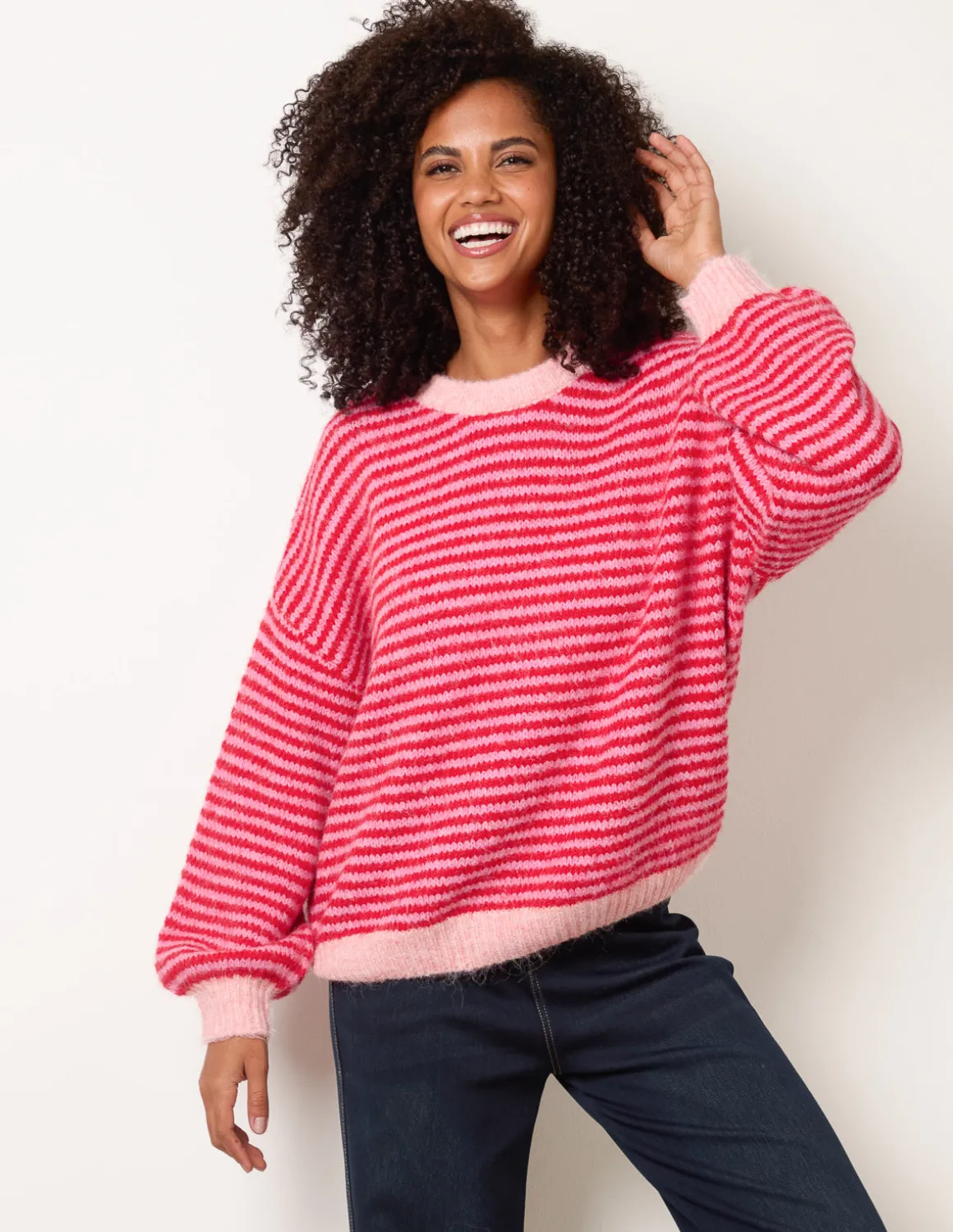 Striped Round Neck Knit Jumper