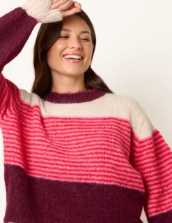 Striped Round Neck Knit Jumper