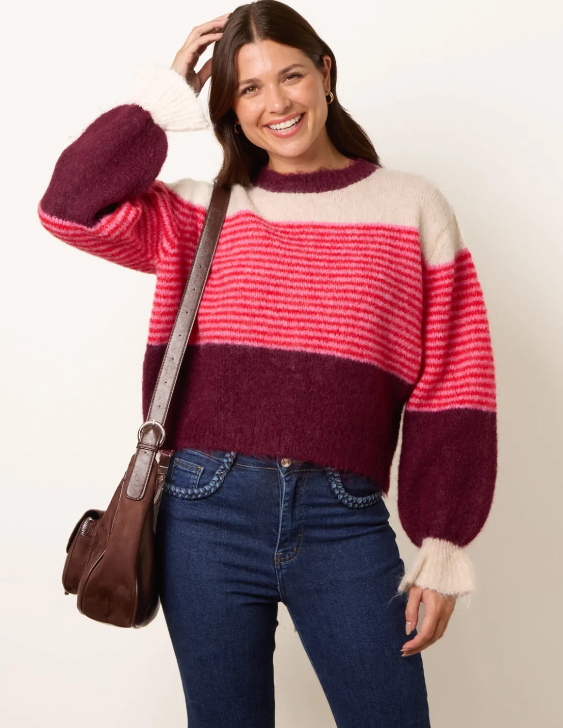Striped Round Neck Knit Jumper