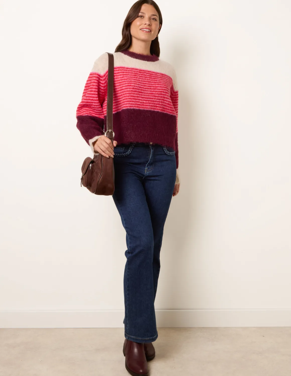 Striped Round Neck Knit Jumper
