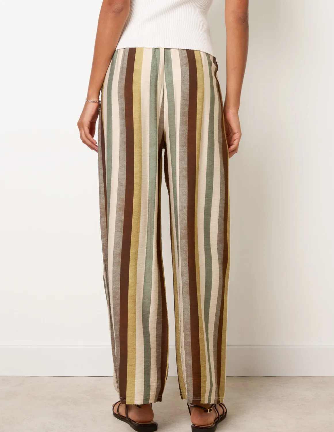 Striped Wide Leg Trousers