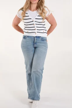 Stripe Sleeveless Knit Vest