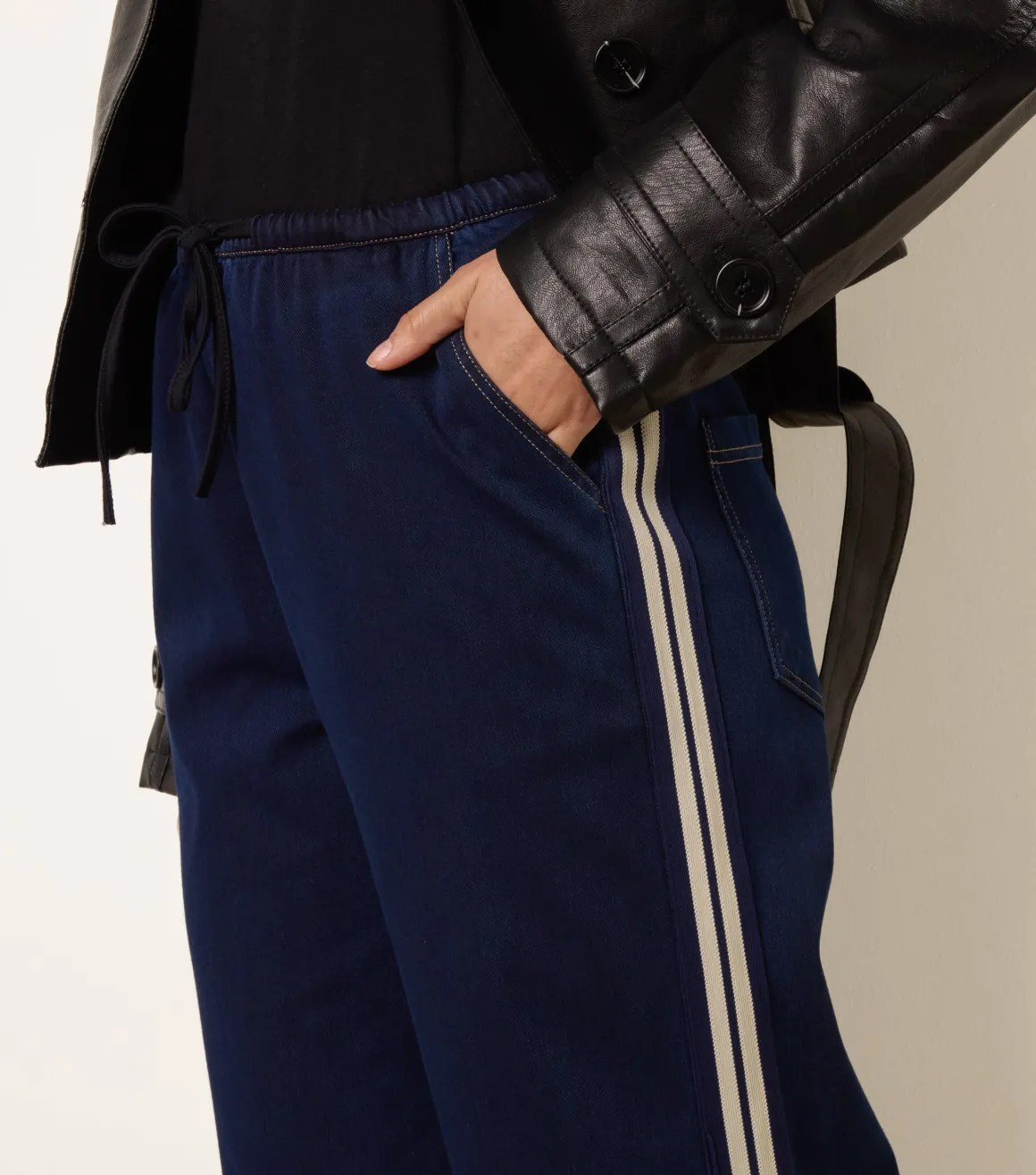 Stripe Trousers With Elasticated Waist