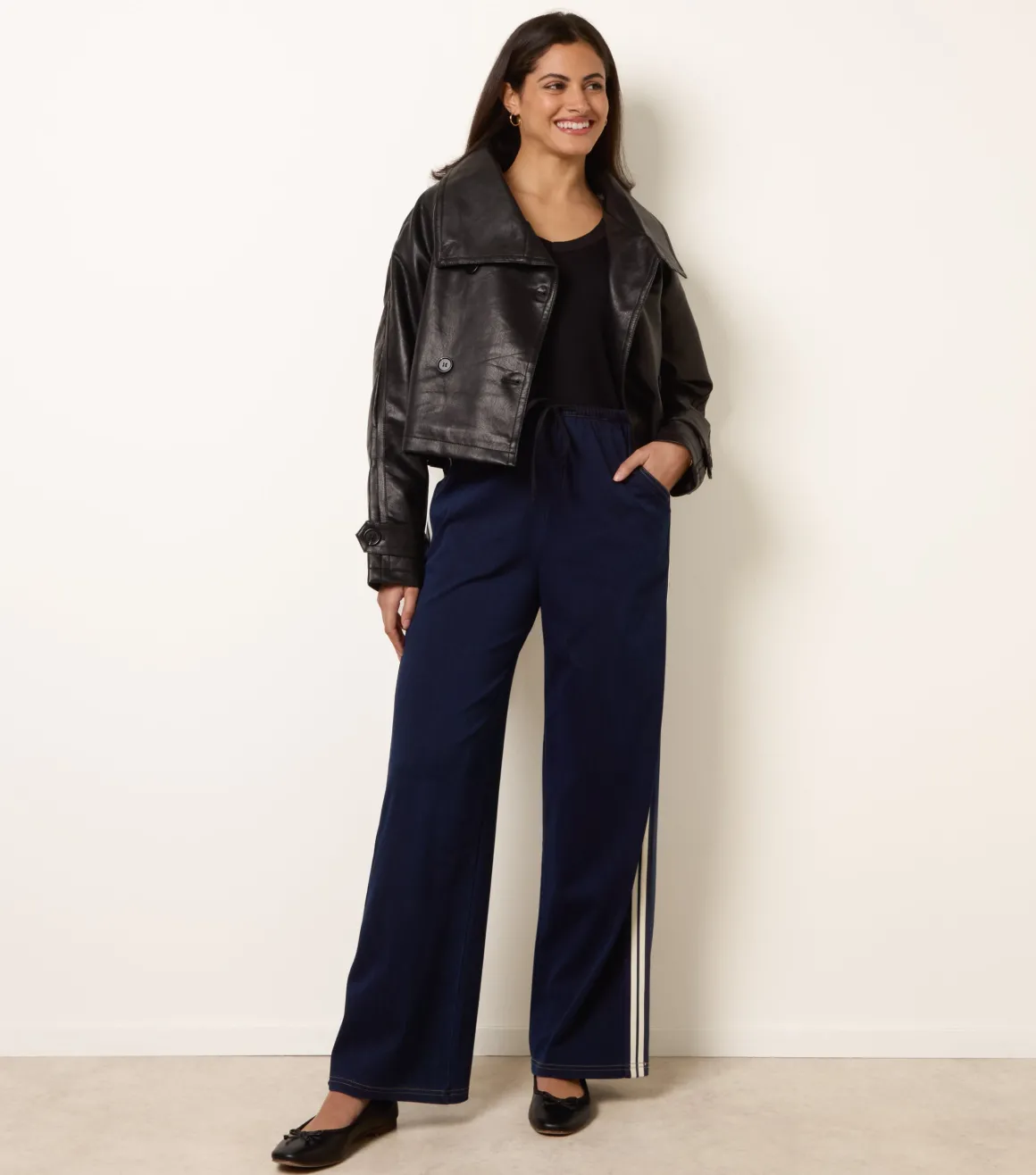 Stripe Trousers With Elasticated Waist
