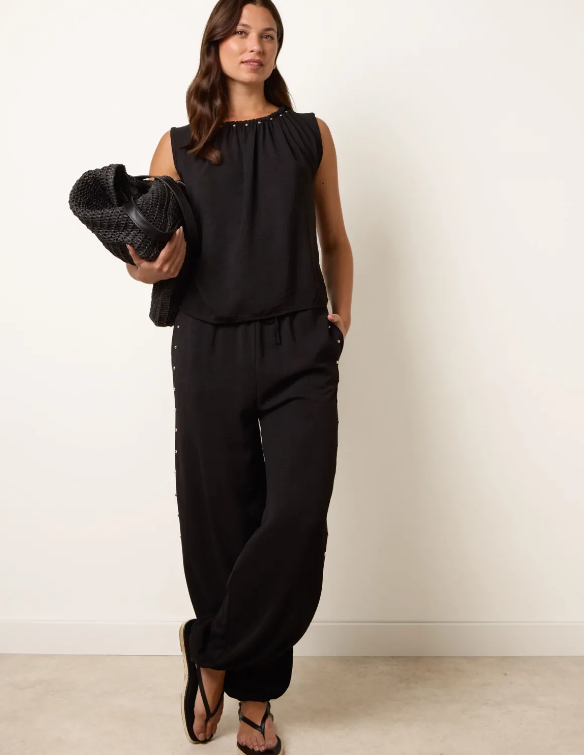 Studded Detailed Balloon Trouser Set