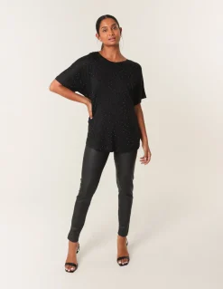Stud Detail Round Neck T-shirt