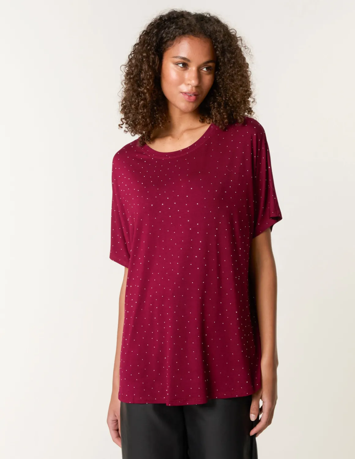 Stud Detail Round Neck T-shirt