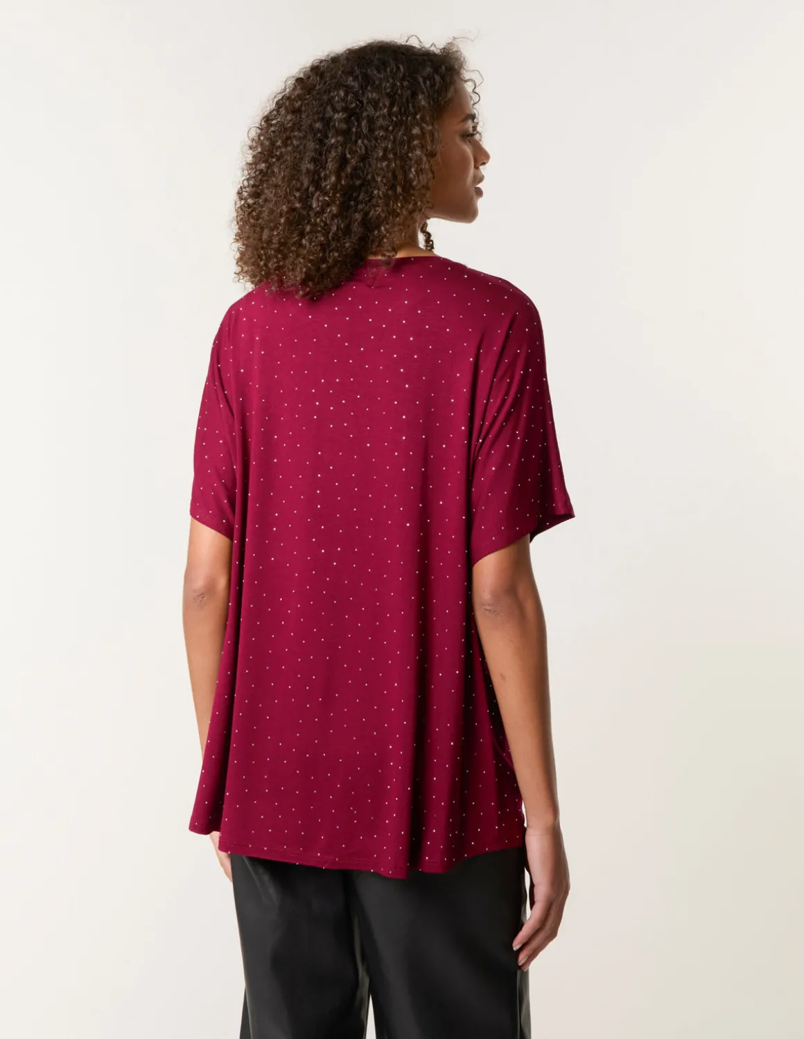 Stud Detail Round Neck T-shirt