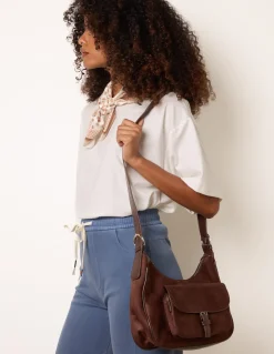 Suedette Adjustable Shoulder Bag