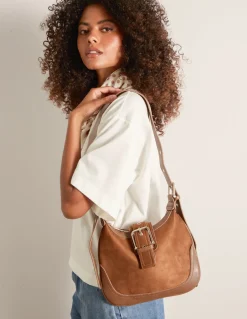 Suedette Adjustable Shoulder Bag