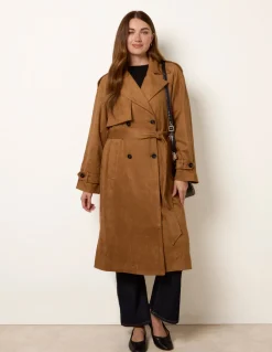 Suedette Trench Coat