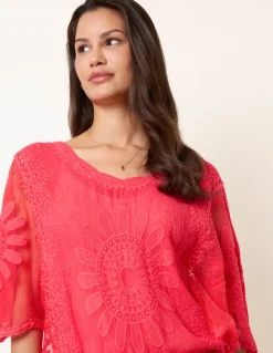 Sun Flower Lace Sleeve Blouse