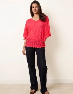 Sun Flower Lace Sleeve Blouse