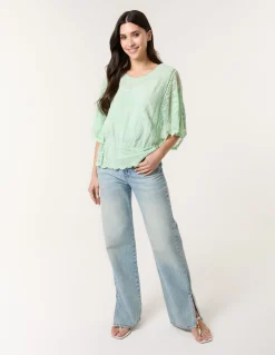 Sun Flower Lace Sleeve Blouse