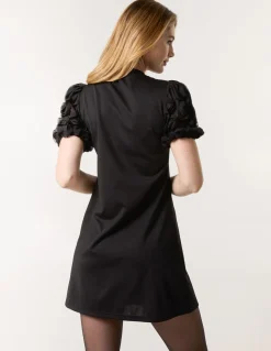 Textured Sleeve Mini Dress