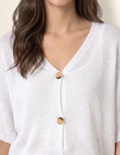 Thin Knit Button Front Boxy Cardigan