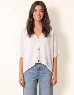 Thin Knit Button Front Boxy Cardigan