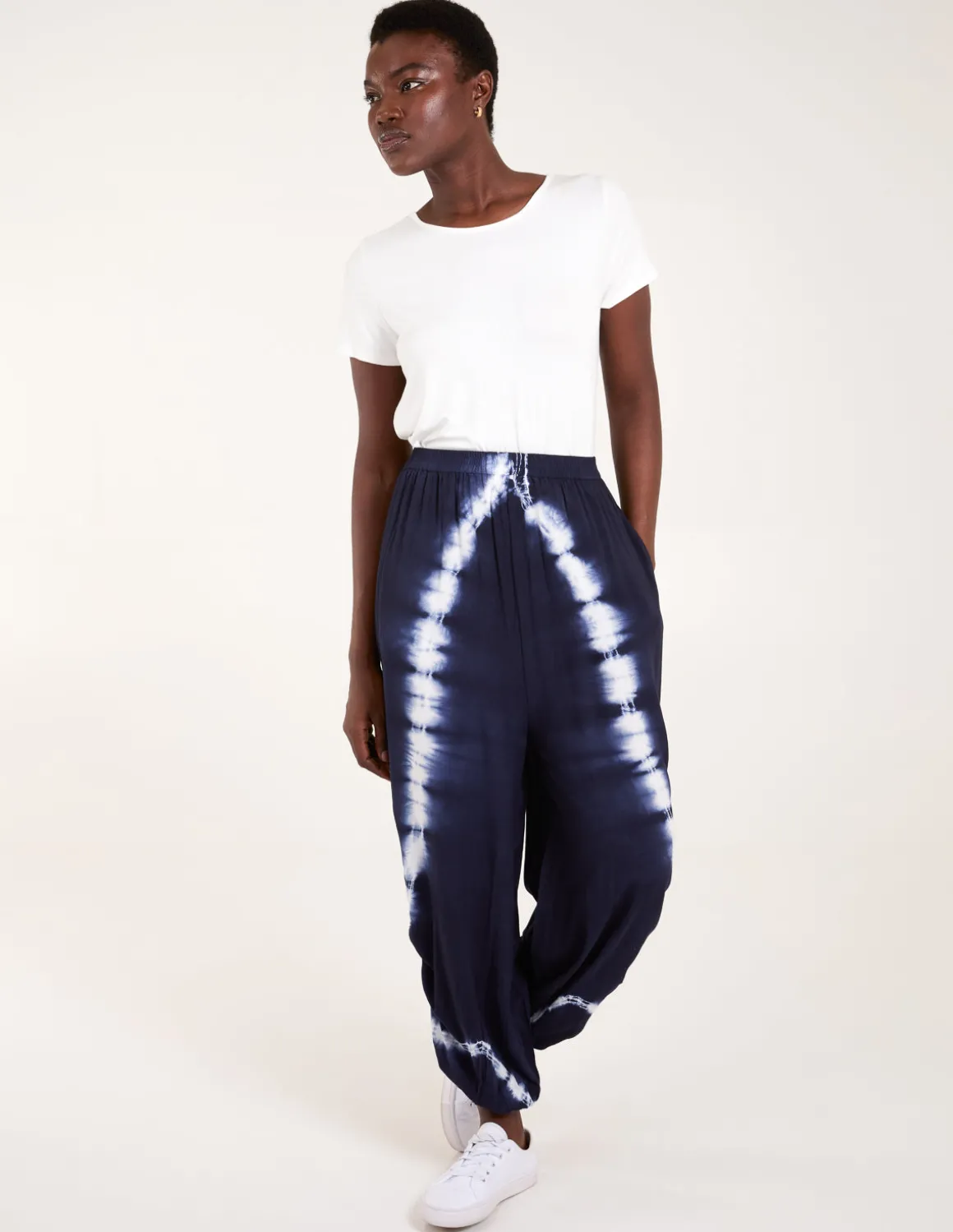 Tie Dye Ruched Harem Trousers
