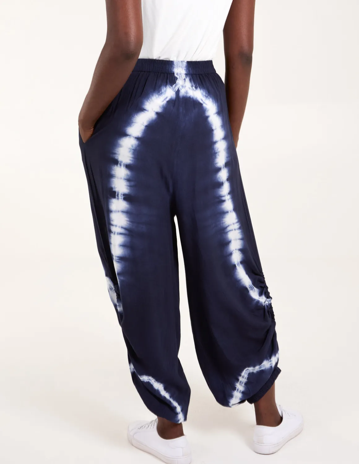 Tie Dye Ruched Harem Trousers