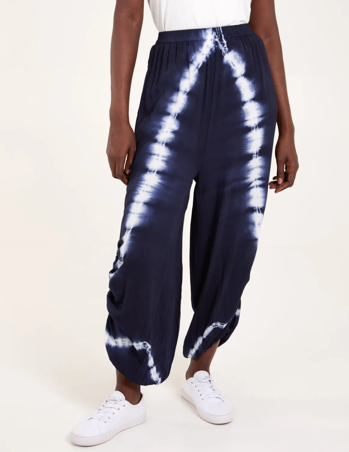 Tie Dye Ruched Harem Trousers