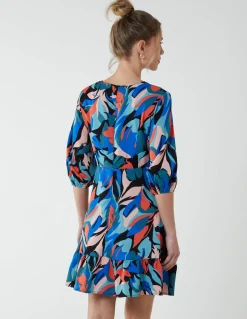 Tie Front 3/4 Sleeve Dress