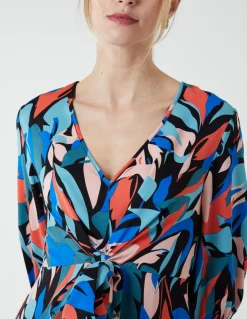 Tie Front 3/4 Sleeve Dress