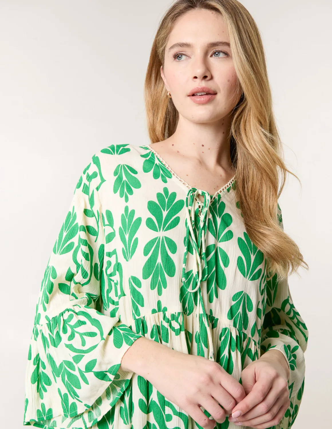 Tie Front Smock Dress