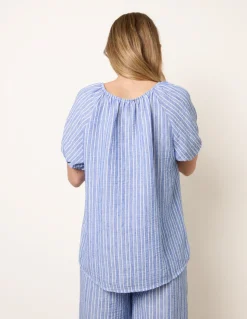 Tie Front Stripe Blouse