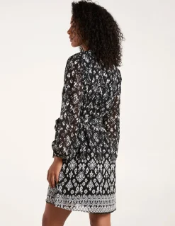 Tie Neck & Waist Mini Smock Dress