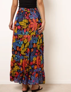 Tiered Bright Maxi Skirt