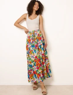Tiered Bright Maxi Skirt